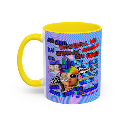 drop the beat - Accent Mug (light blue-purple wave)