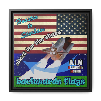 shoot for the stars - framed canvas art ('snoops' background)