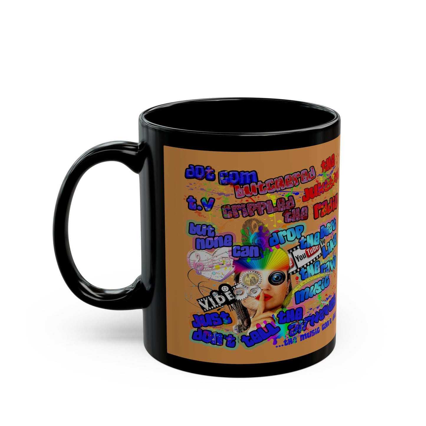 drop the beat - Black Mug (light brown)