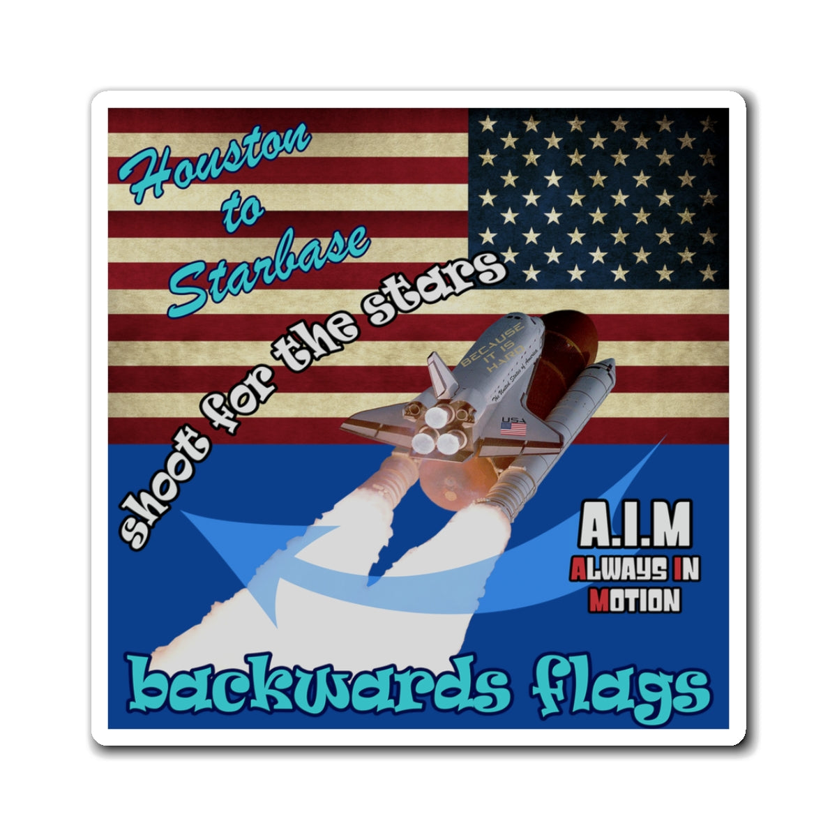 shoot for the stars - Magnets - (dark blue)