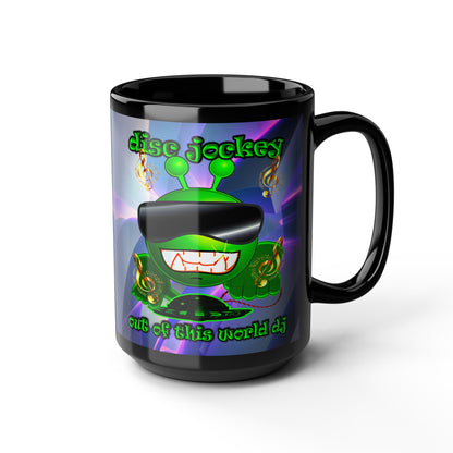 disc jockey - Black Mug (grey-pink wave)