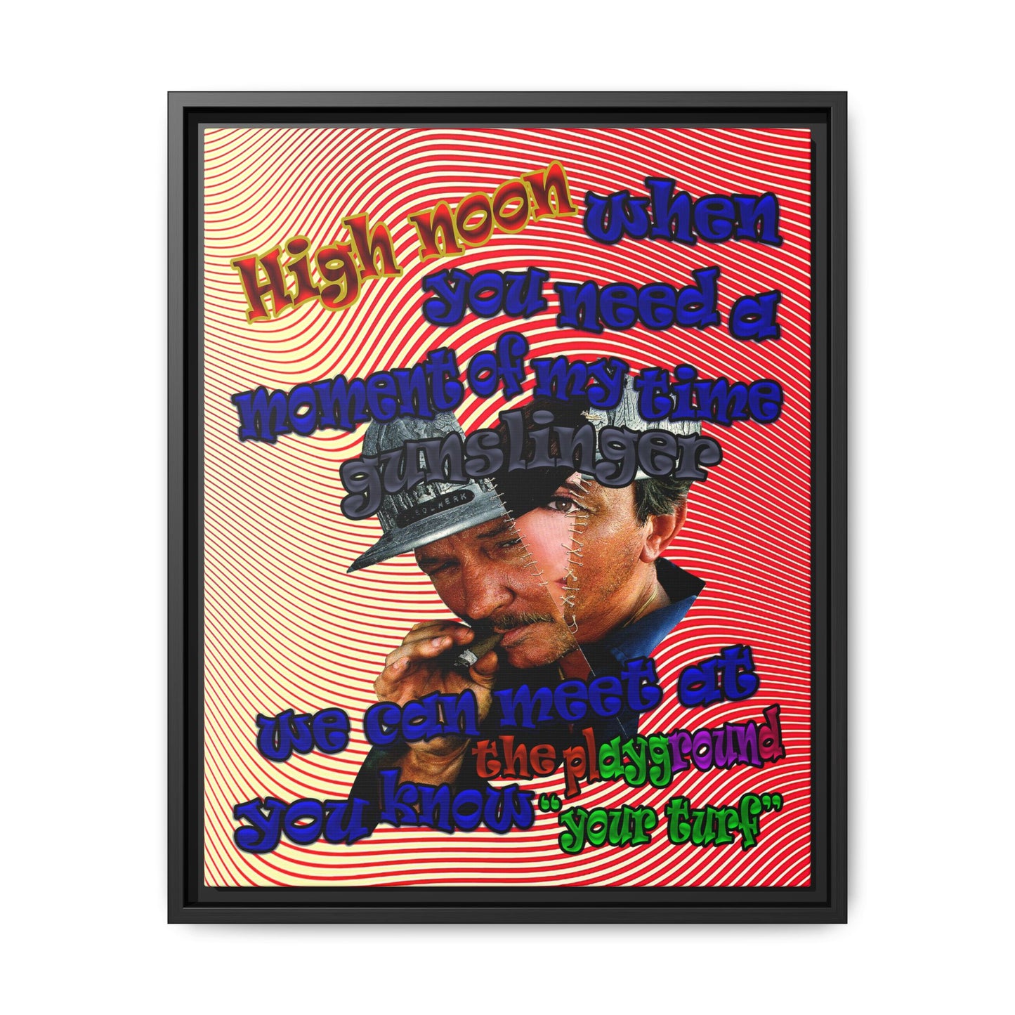 high noon - framed canvas art (yellow-orange wave)