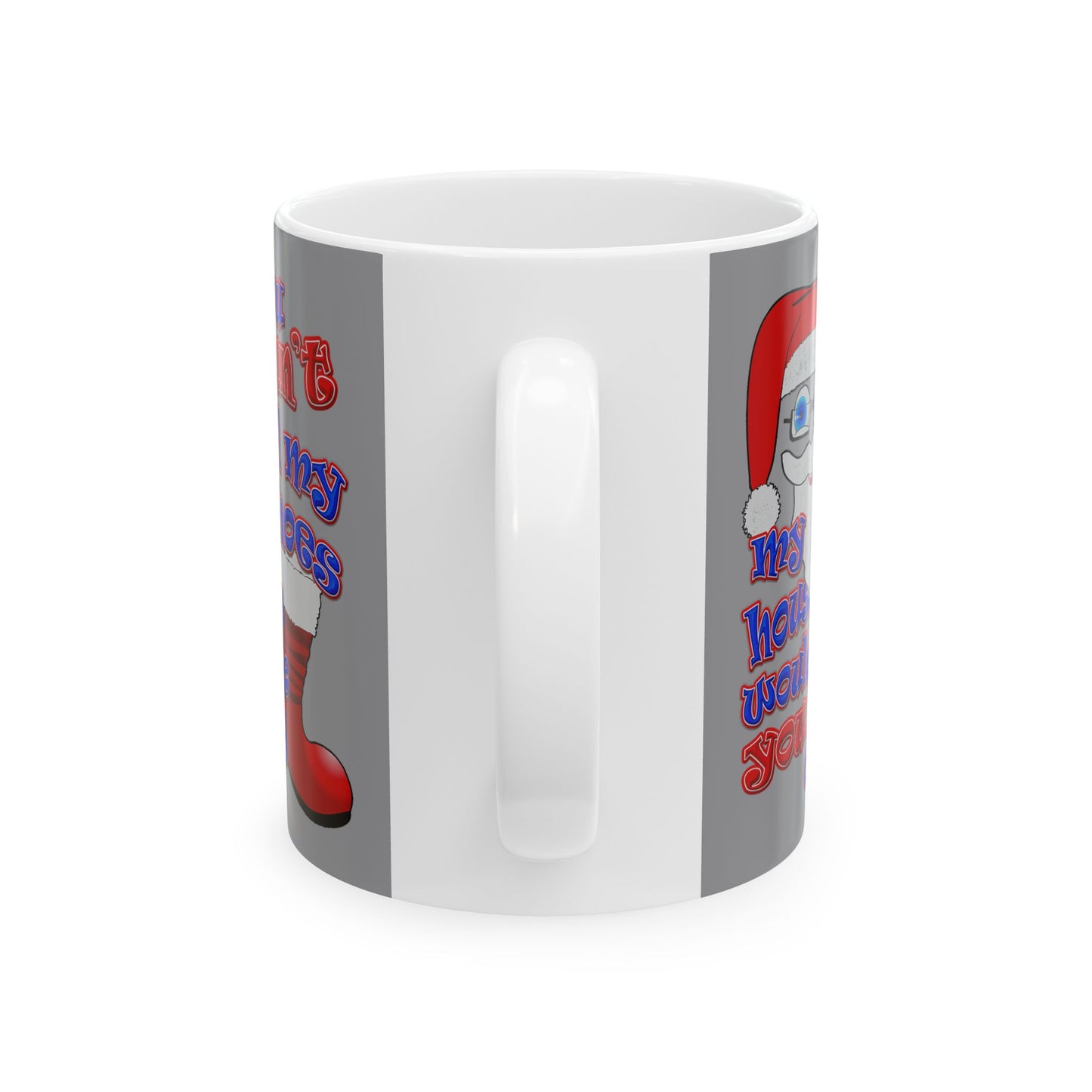 santa's shoes - White Mug (grey)