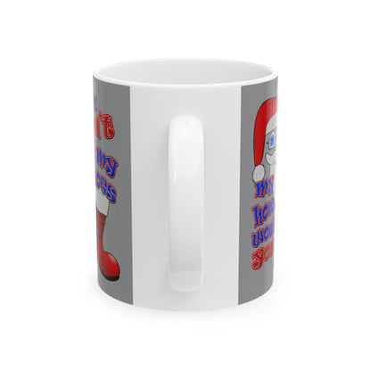 santa's shoes - White Mug (grey)
