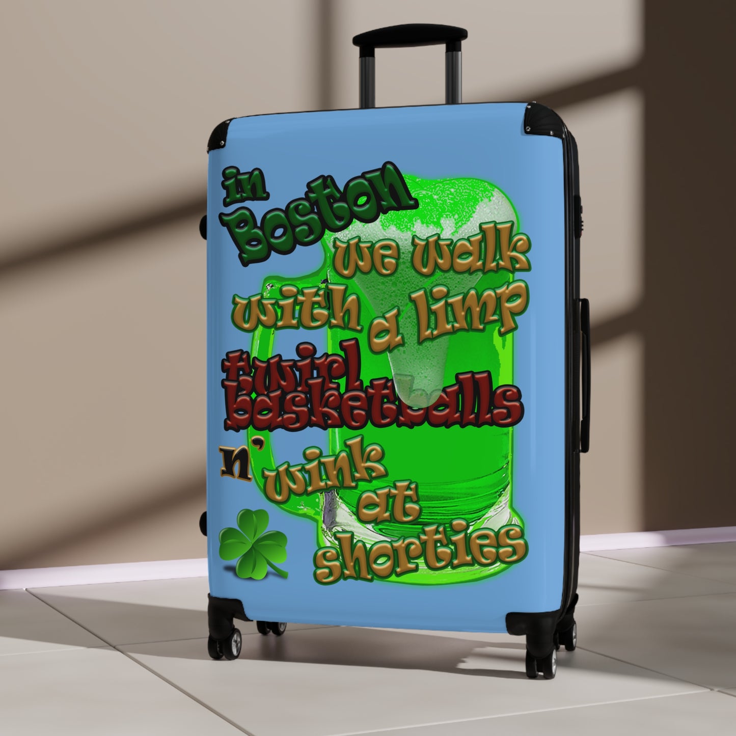 celtics logo - Suitcase (light blue)