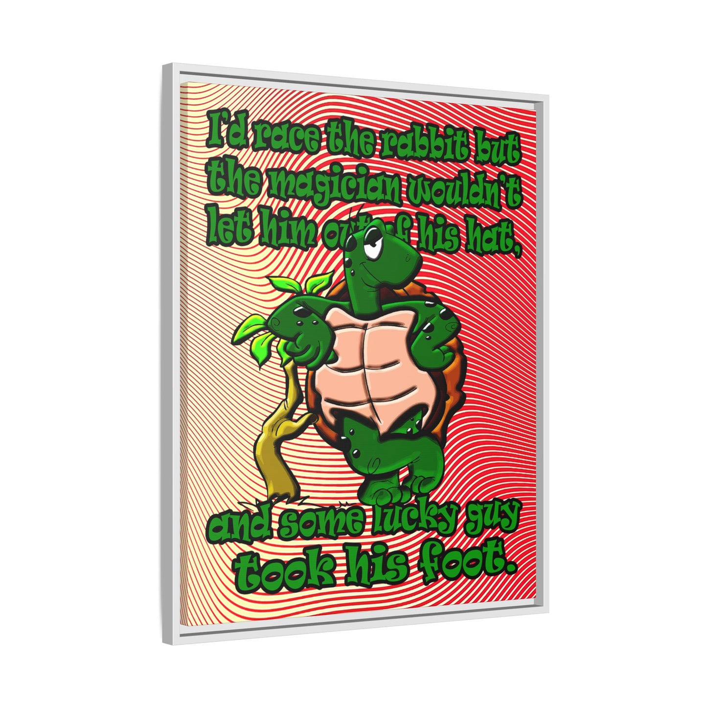 turtle race - framed canvas art (yellow-orange wave)