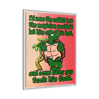 turtle race - framed canvas art (yellow-orange wave)