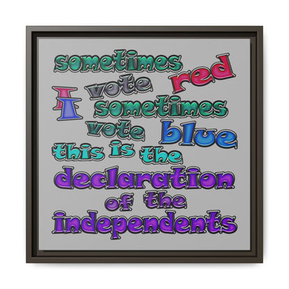 declaration of the independents - framed canvas art (light grey)