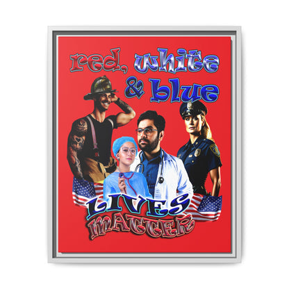 rw&b lives matter - framed canvas art (red)