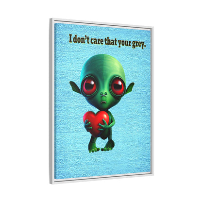 I don't care that your grey - framed canvas art (faded blue)