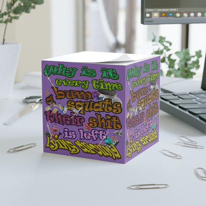 the bum's shit - note cube (light purple)