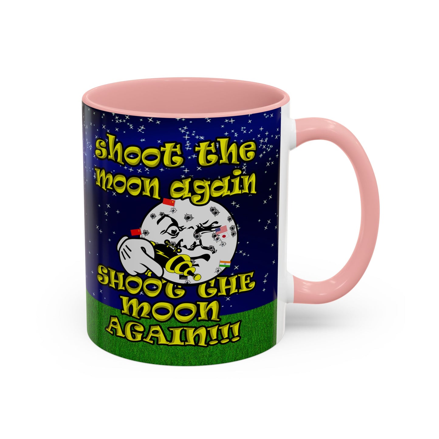 shoot the moon again - Accent Mug ('snoops' background)