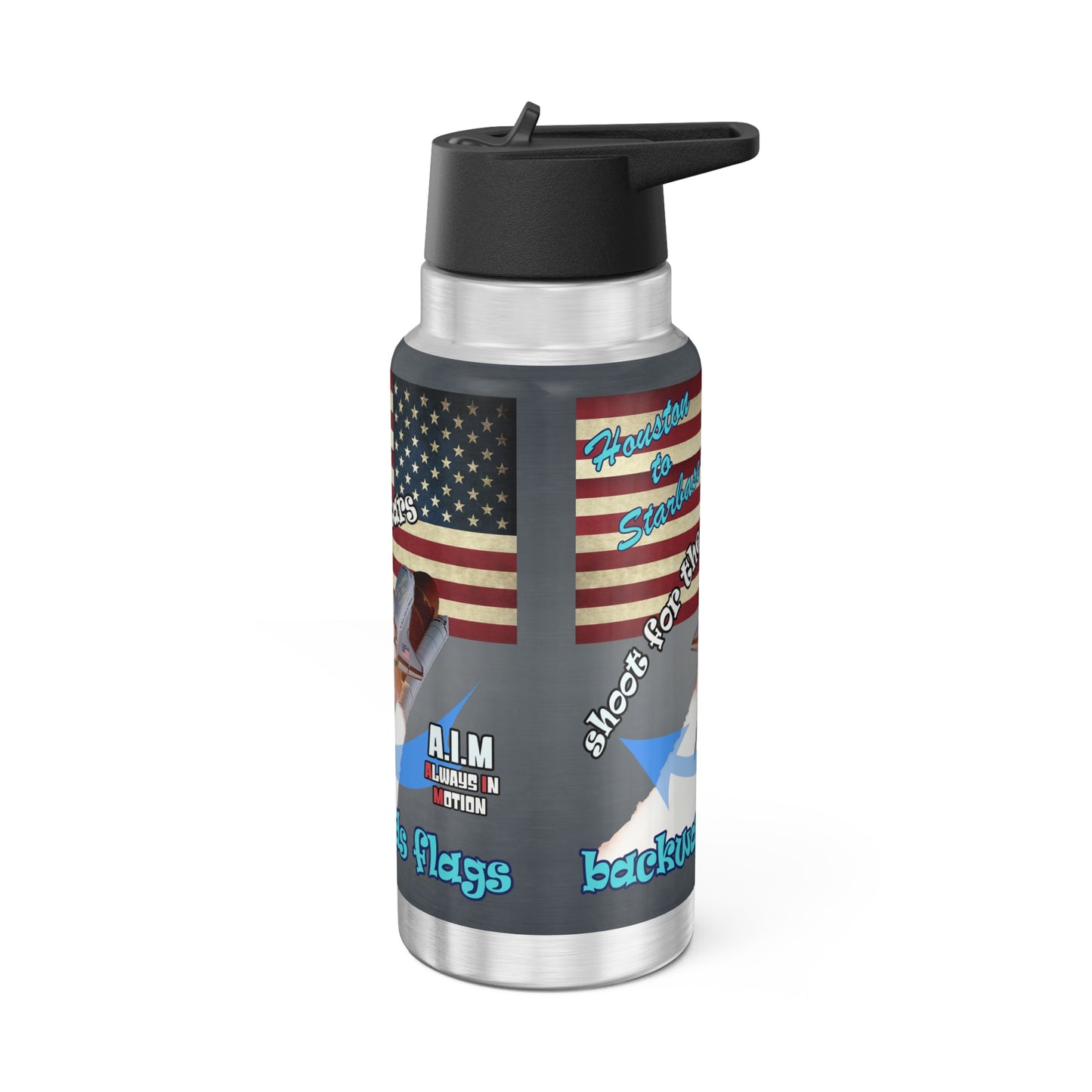 shoot for the stars - Gator Tumbler, 32oz (grey-light grey)