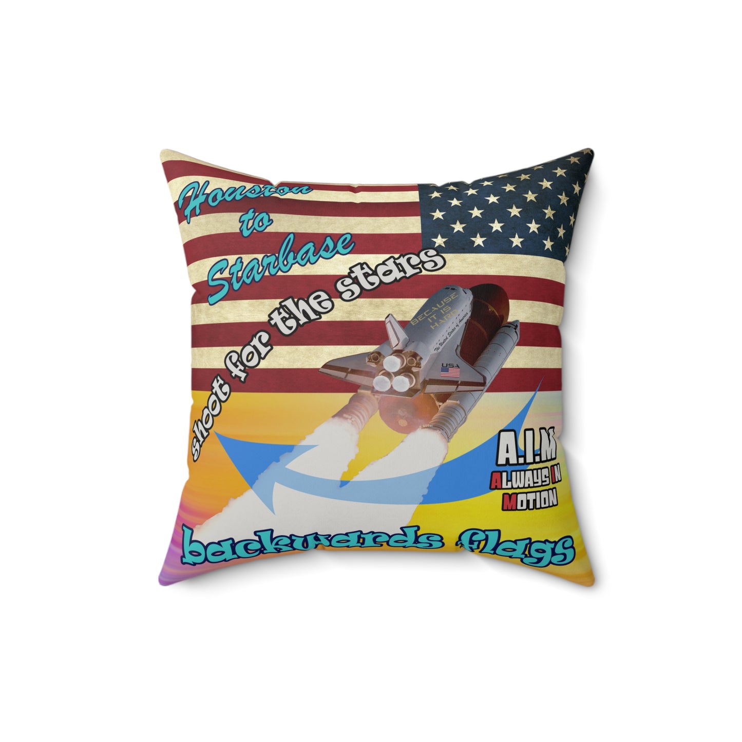 shoot for the stars - Faux Suede Square Pillow - (color blur)