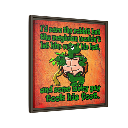 turtle race - framed canvas art (burnt orange)