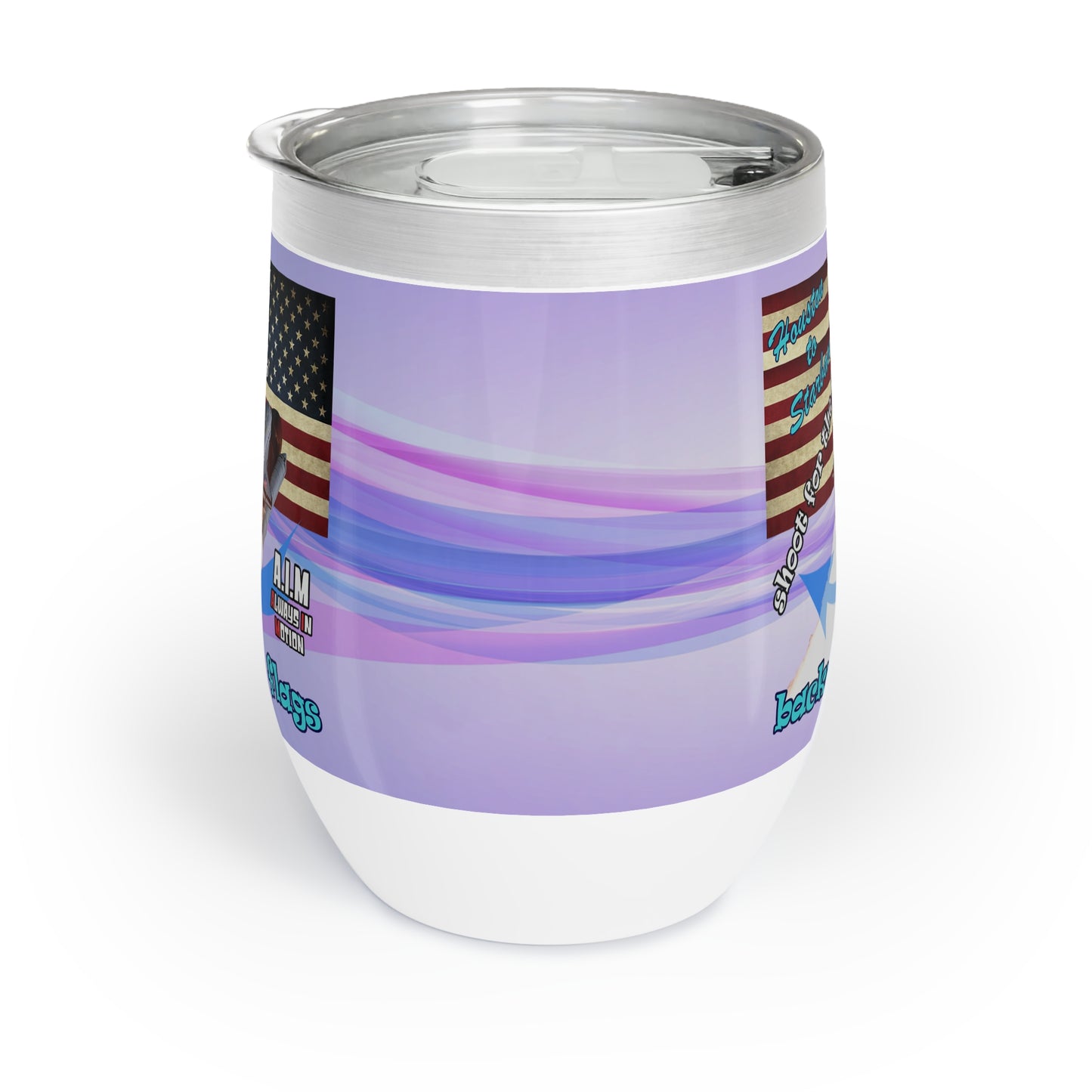 shoot for the stars - Chill Wine Tumbler (light blue-pink wave)