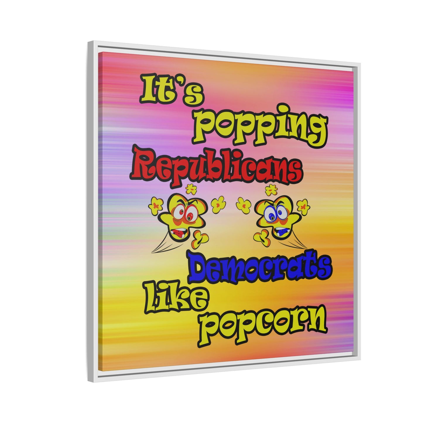popping like popcorn - framed canvas art (color blur)