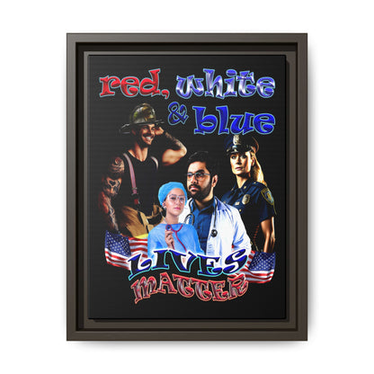 rw&b lives matter - framed canvas art (black)