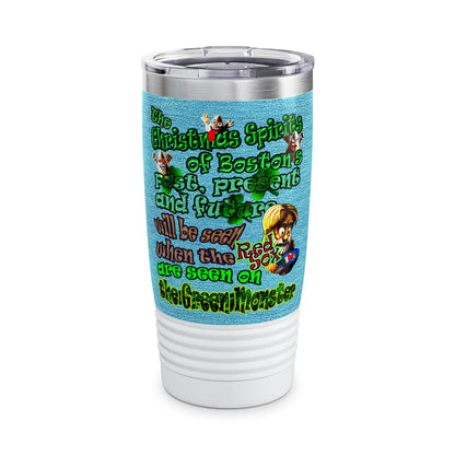 christmas spirits of boston - Ringneck Tumbler, 20oz (faded blue)