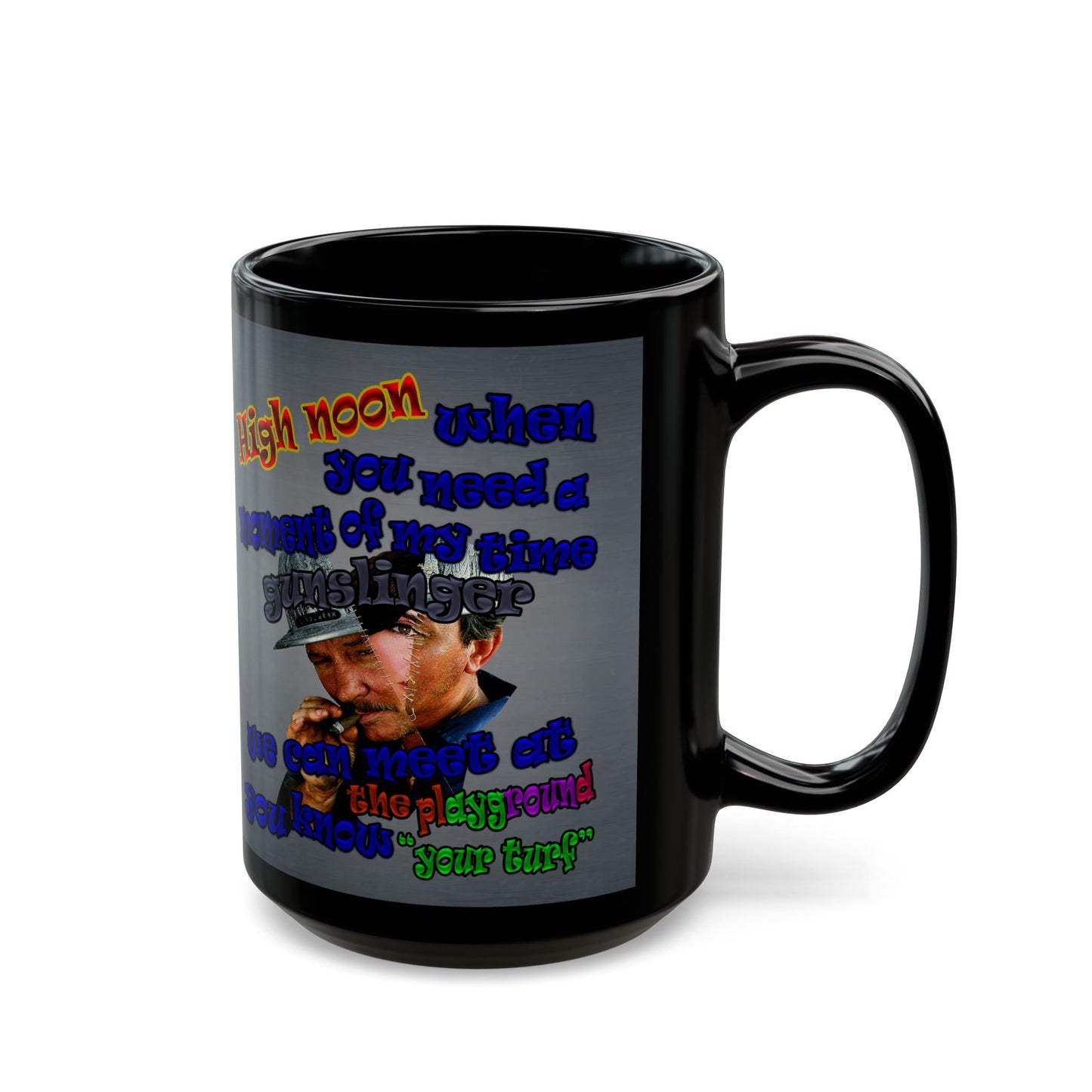 high noon - Black Mug (grey-light grey)