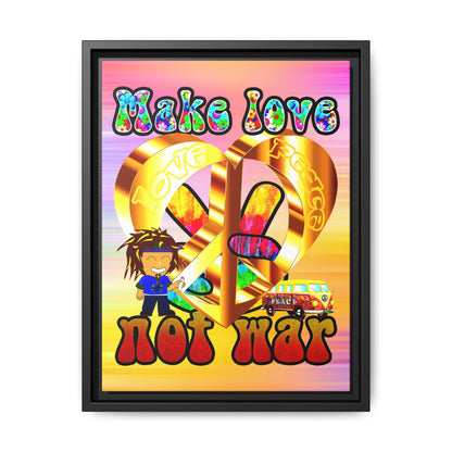 love peace - framed canvas art (color blur)