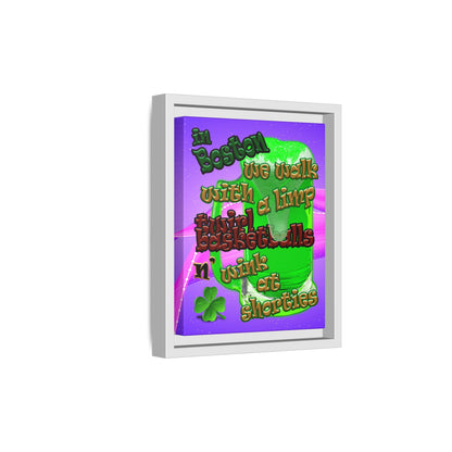 celtics logo - framed canvas art (purple-pink wave)
