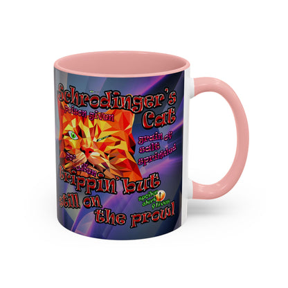 schrodinger's cat - Accent Mug (grey-pink wave)