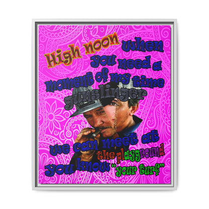 high noon - framed canvas art (pink swirl)