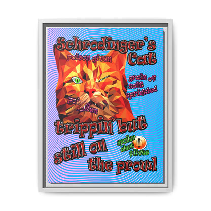 schrodinger's cat - framed canvas art (light blue-purple wave)