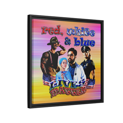 rw&b lives matter - framed canvas art (color blur)