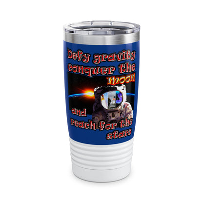 defy conquer reach - Ringneck Tumbler, 20oz (dark blue)