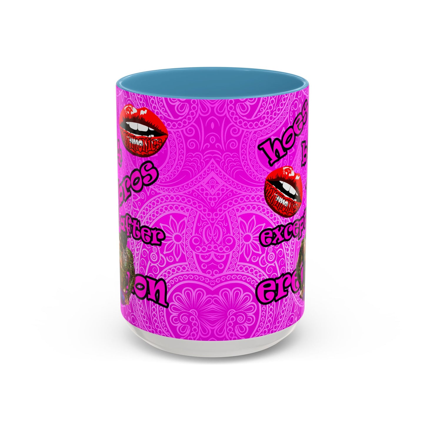 hoes b4 bros - Accent Mug (pink swirl)
