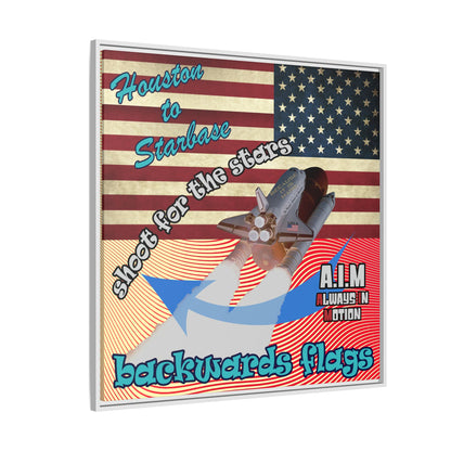 shoot for the stars - framed canvas art (yellow-orange wave)