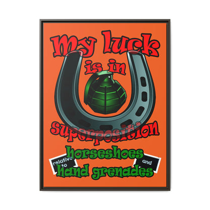 my luck - framed canvas art (orange)