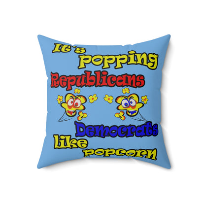popping like popcorn - Faux Suede Square Pillow - (light blue)