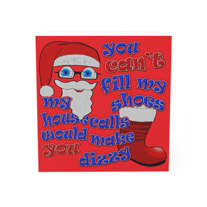 santa's shoes - note cube (red)