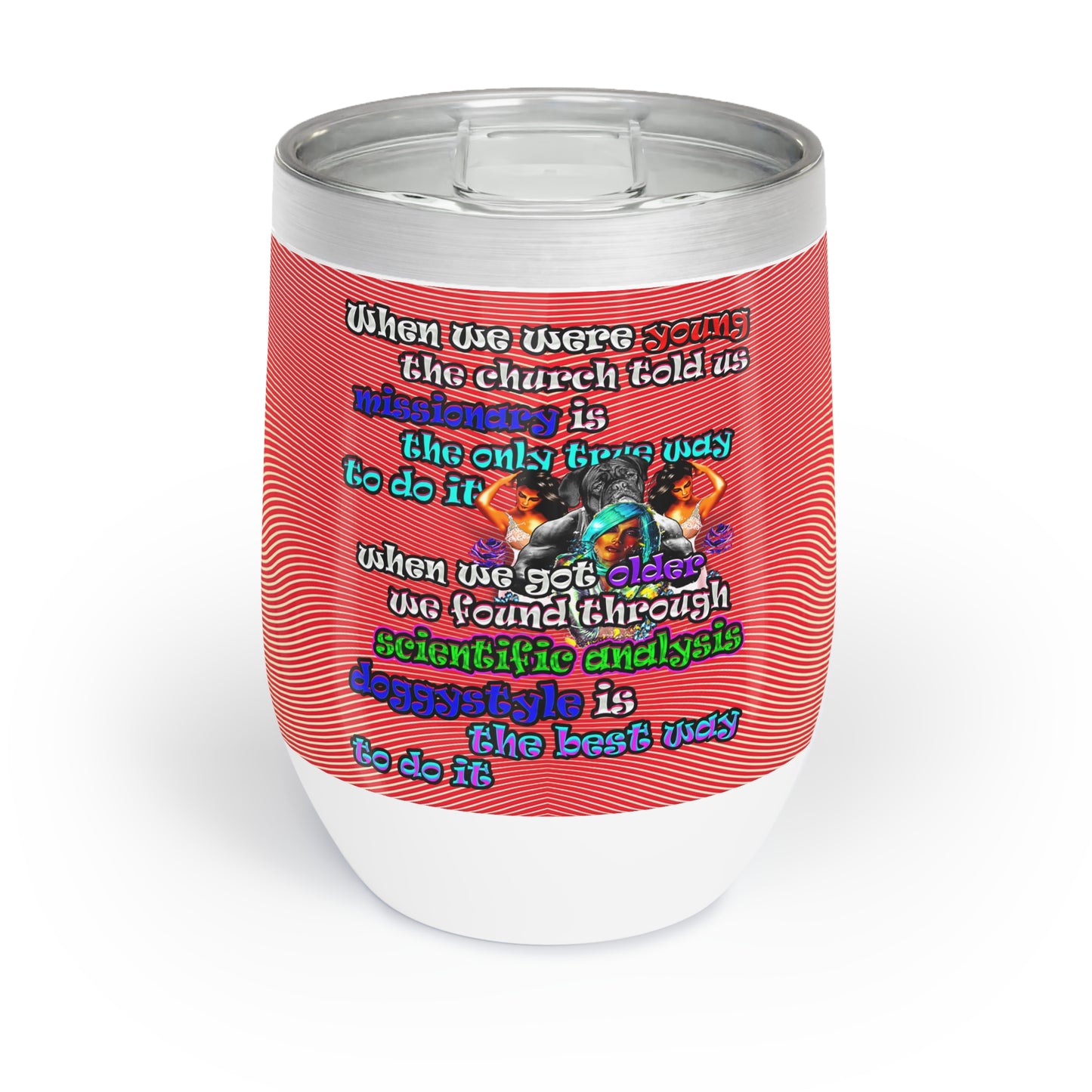 doggystyle - Chill Wine Tumbler (yellow-orange wave)