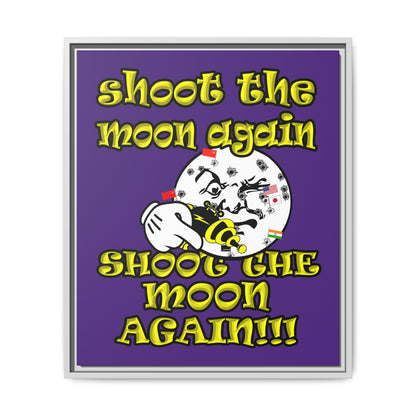 shoot the moon again - framed canvas art (purple)