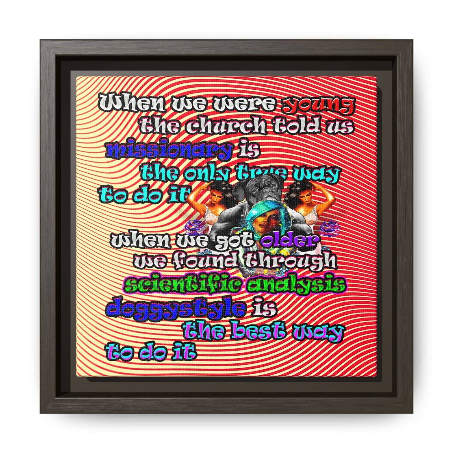 doggystyle - framed canvas art (yellow-orange wave)