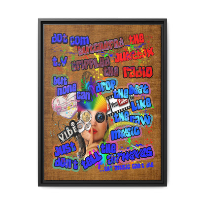 drop the beat - framed canvas art (brown papyrus)