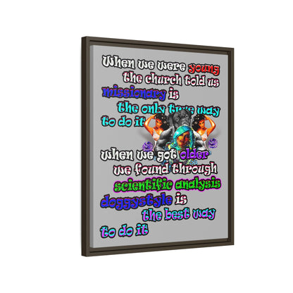doggystyle - framed canvas art (light grey)