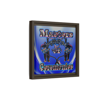 em cee squared - framed canvas art (blue-white wave)