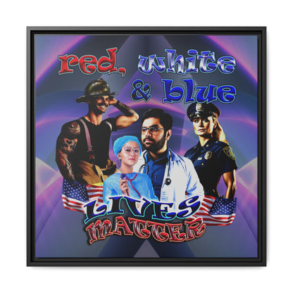rw&b lives matter - framed canvas art (grey-pink wave)