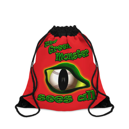 green monster - Drawstring Bag (red)