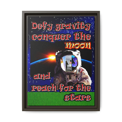 defy conquer reach - framed canvas art ('snoops' background)
