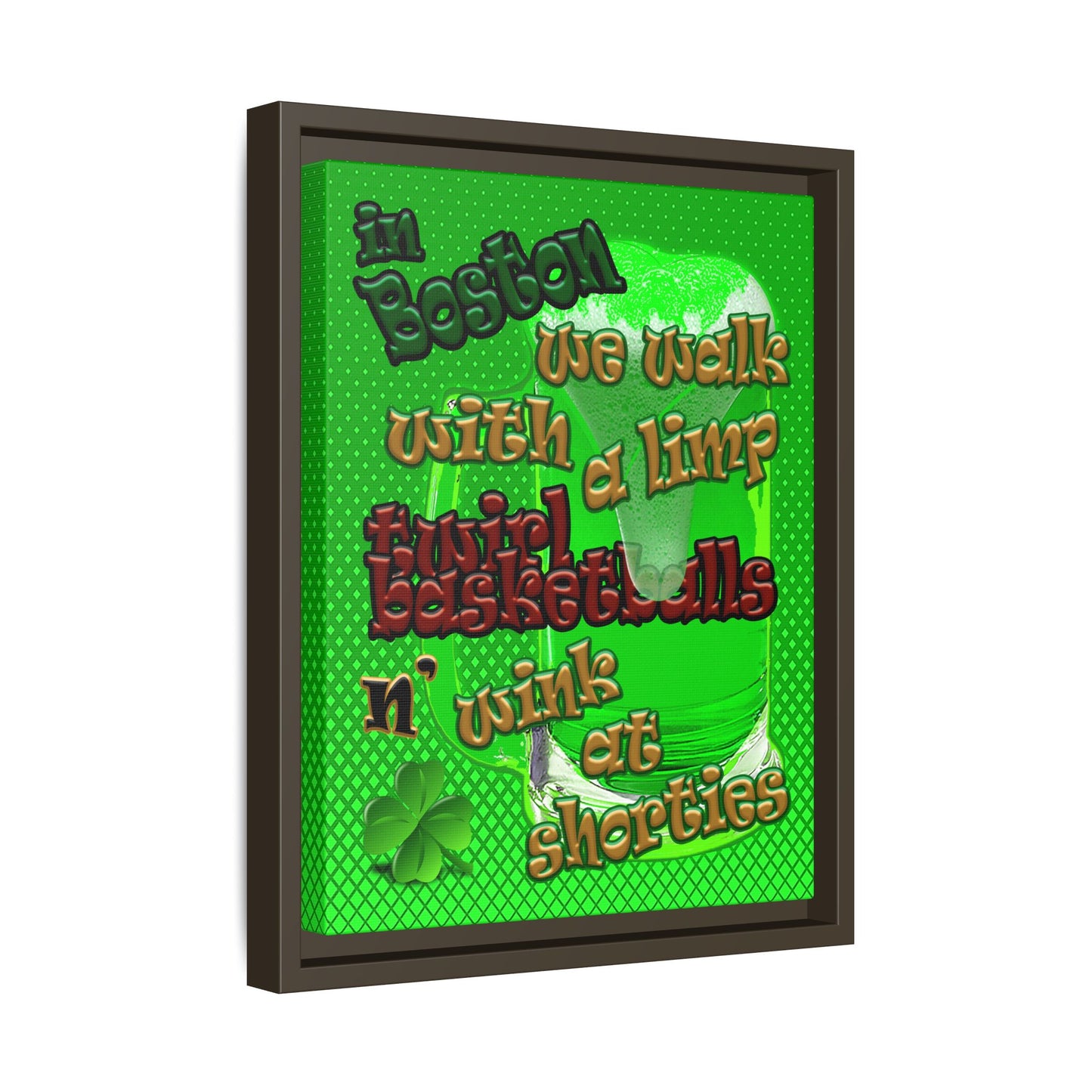 celtics logo - framed canvas art (logo green)