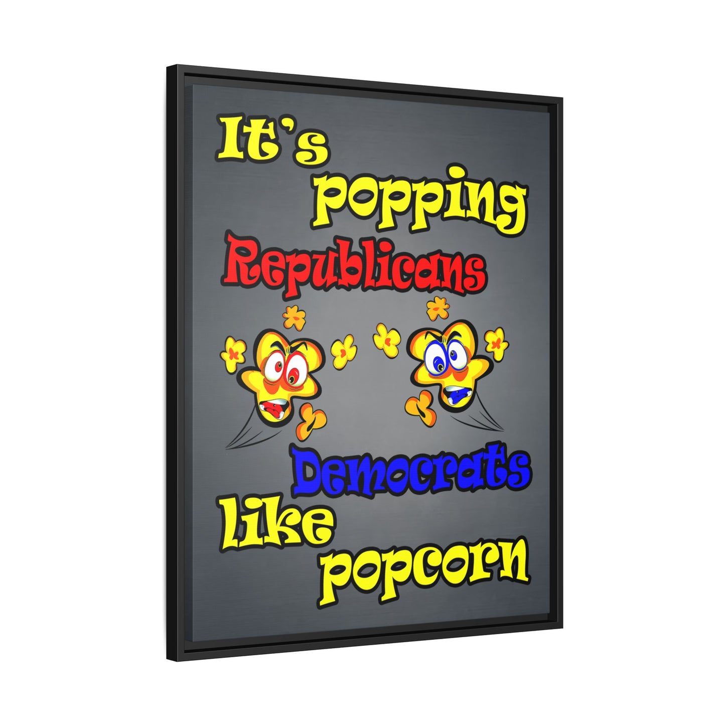 popping like popcorn - framed canvas art (grey-light grey)
