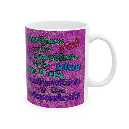 declaration of the independents - White Mug (pink swirl)
