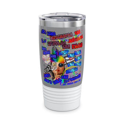 drop the beat - Ringneck Tumbler, 20oz (grey)