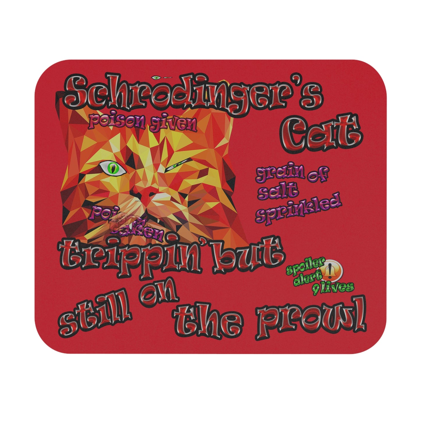 schrodinger's cat - Mouse Pad (Rectangle) (dark red)